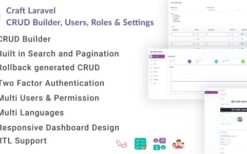 [*] Craft Laravel Admin Panel v1.0.1 CRUD builder, Users, Role, Permissions & Settings
