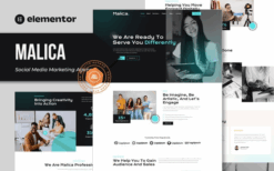 Malica – Social Media Marketing Agency Elementor Template Kit