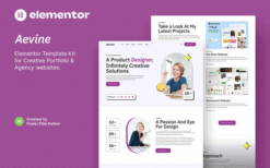Aevine – Creative Portfolio & Agency Elementor Template Kit