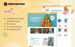 KidzOutfit – WooCommerce Kids Fashion Shop Elementor Template Kit