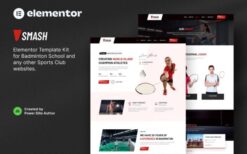 Smash – Badminton School & Sports Club Elementor Template Kit
