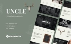 Uncle – Barbershop Elementor Template Kit