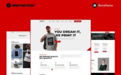 D-Shirt – T Shirt Design & Printing Elementor Pro Full Site Template Kit