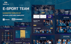Triple-A – eSport Team Gaming WooCommerce Elementor Template Kit