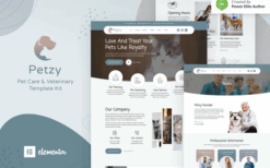 Petzy – Pet Care & Veterinary Elementor Template Kit