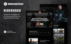Riderhood – Motorcycle Club Elementor Template Kit