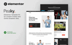 Peaky – Content Creator & Online Streamer Elementor Template Kit