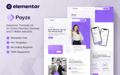 Payze – Online Payment Gateway & E-Wallet Elementor Template Kit