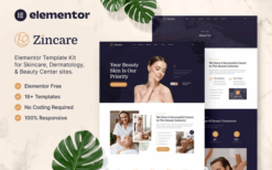 Zincare – Skincare & Dermatology Elementor Template Kit