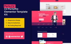 Porto CV – Portfolio Personal Elementor Pro Template Kit