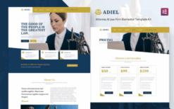 Adiel – Attorney & Law Firm Elementor Template Kit