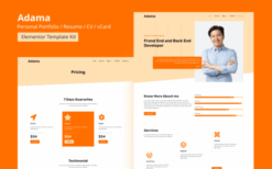 Adama – Personal Portfolio & Resume Elementor Template Kit