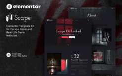 Scape – Real-Life Escape Room Game Elementor Template Kit