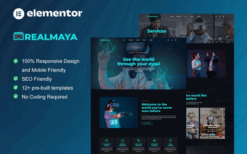 RealMaya – Virtual Reality Services & Shop Elementor Template Kit