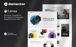 Lensa – Camera & Photography Equipment Store Elementor Template Kit