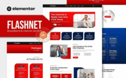 Flashnet – Broadband & Telecom Internet Provider Elementor Template kit