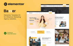 Bazzer – Influencer Marketing Agency Elementor Template Kit