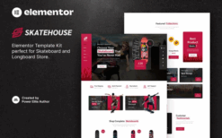 Skatehouse – Skateboard & Extreme Sport Shop Elementor Template Kit