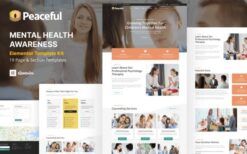 Peaceful – Mental Health Awareness WordPress Elementor Template Kit