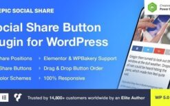 Epic Social Share Button (v1.0.3) for WordPress & Add Ons for Elementor & WPBakery Page Builder
