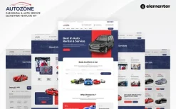 Autozone – Car Rental & Auto Service Elementor Template Kit