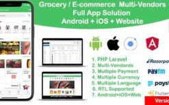 grocery / delivery services / ecommerce multi vendors (Android + iOS + Website) ionic 5 / CodeIgniter v12.0