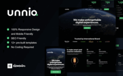 Unniq – Dark Digital Creative Agency Elementor Template Kit