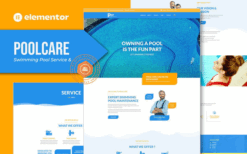 Poolcare – Swimming Pool Service & Maintenance Elementor Template Kit