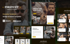 FirstCut – Barbershop & Men’s Grooming Elementor Template Kit