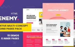 Genemy (v1.7.1) Creative Multi Concept Landing Pages Pack With Page Builder