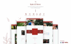 Kate & Steve – Wedding Invitation Elementor Template Kit