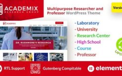 Academix v.2.0.1 Multipurpose Education, Researcher and Professor WordPress Theme
