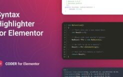 Coder v.1.0.11 – Syntax Highlighter for Elementor