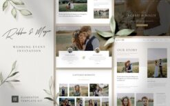 Robbie & Magie – Wedding Event Invitation Elementor Template Kit