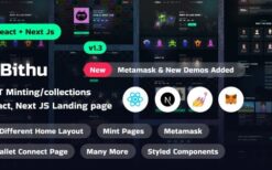 Bithu (v.1.2)– NFT Minting/Collection React, Next JS Landing Page Template